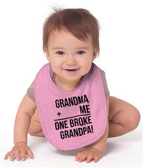 One Broke Grandpa Infant Baby Bib-Direct To Garment Print-Brisco Baby