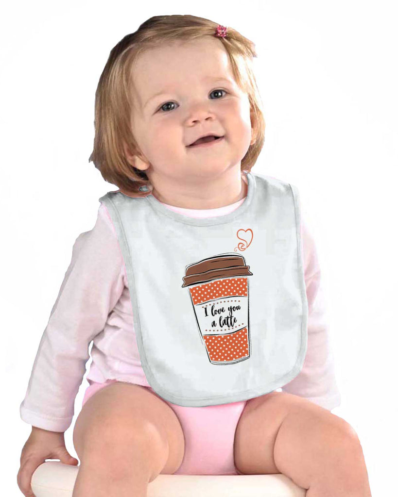 Love You A Latte Infant Baby Bib-Direct To Garment Print-Brisco Baby