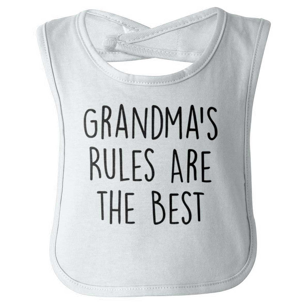 Grandma's Rules Are The Best Infant Baby Bib-Direct To Garment Print-Brisco Baby