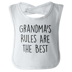 Grandma's Rules Are The Best Infant Baby Bib-Direct To Garment Print-Brisco Baby