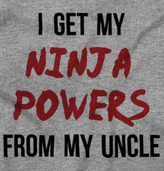 Get Ninja Powers From Uncle Romper Bodysuit-Direct To Garment Print-Brisco Baby