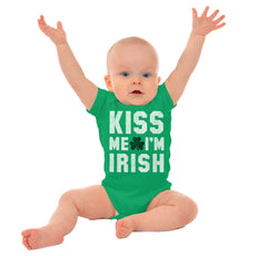 Kiss Me Irish Romper Bodysuit-Direct To Garment Print-Brisco Baby