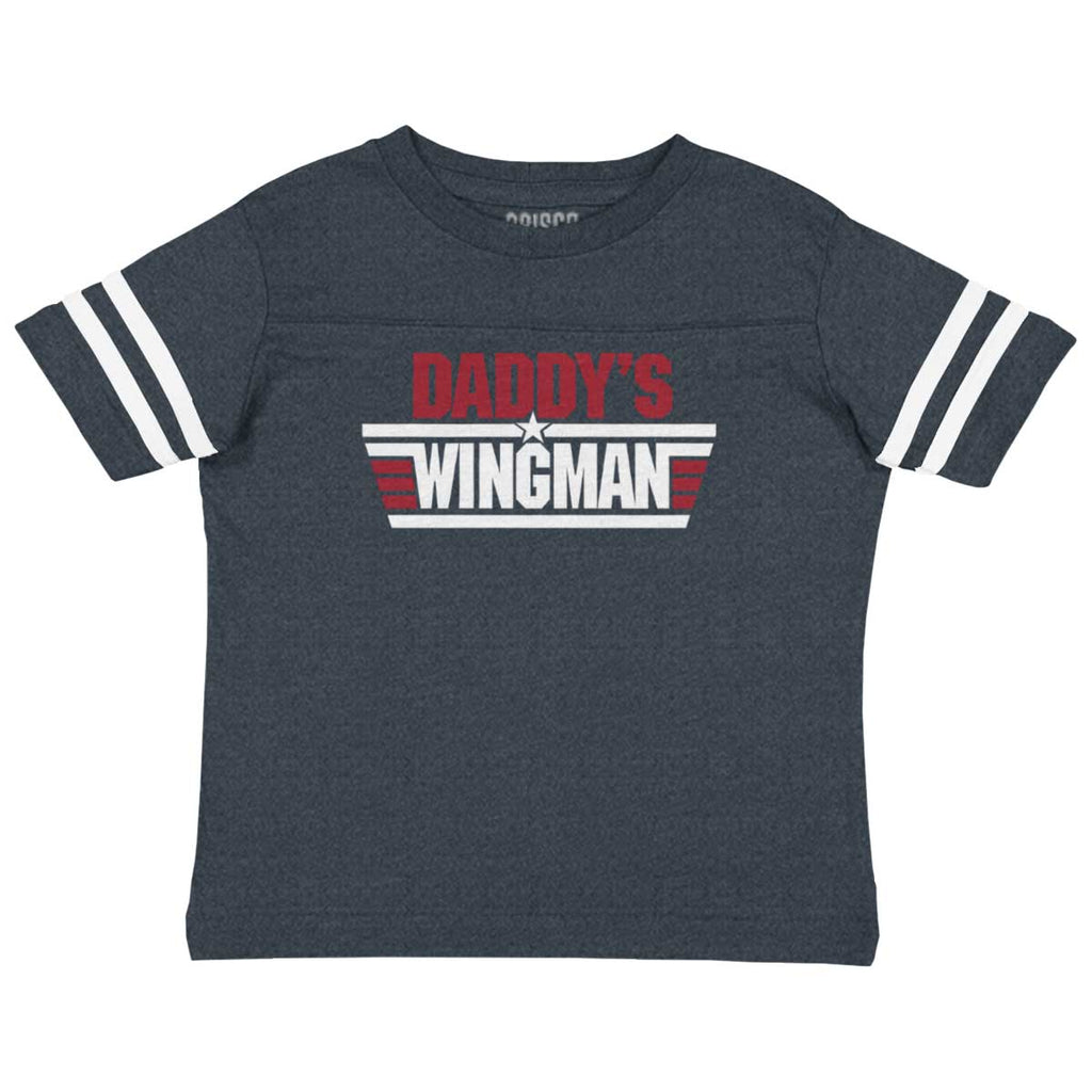 Daddy's Wingman Toddler Football Jersey Tee-Direct To Garment Print-Brisco Baby
