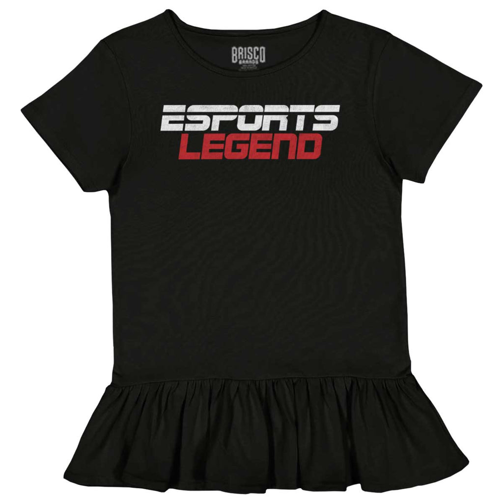 Sports Legend Professional Gamer Toddler Ruffle Bottom Tee-Direct To Garment Print-Brisco Baby