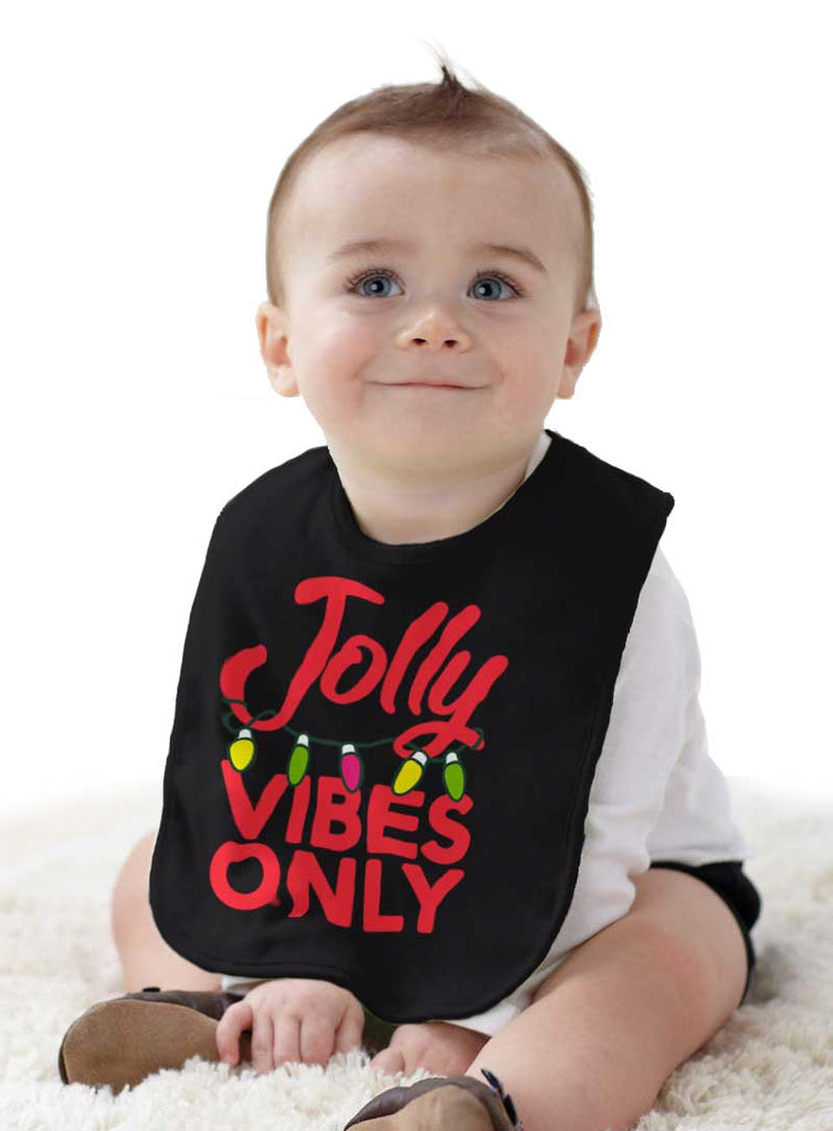Jolly Vibes Only Infant Baby Bib-Direct To Garment Print-Brisco Baby