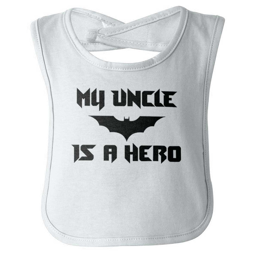 Uncle Is Bat Hero Infant Baby Bib-Direct To Garment Print-Brisco Baby