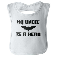 Uncle Is Bat Hero Infant Baby Bib-Direct To Garment Print-Brisco Baby