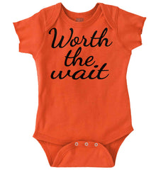 Worth The Wait Romper Bodysuit-Direct To Garment Print-Brisco Baby