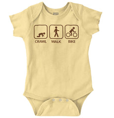 Crawl Walk Bike Romper Bodysuit-Direct To Garment Print-Brisco Baby