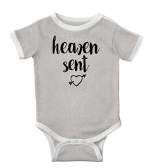 Heaven Sent Ringer Romper Bodysuit-Direct To Garment Print-Brisco Baby