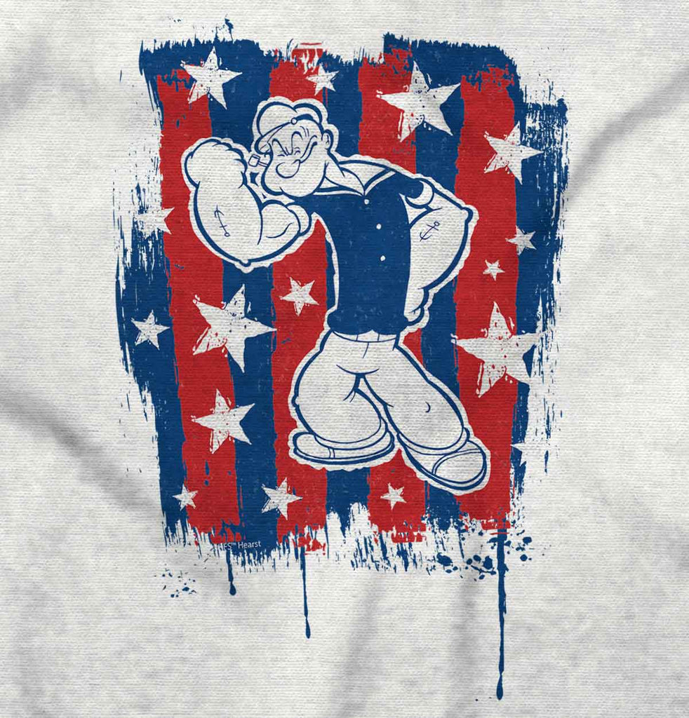 Stars Stripes Popeye Romper Bodysuit-Direct To Garment Print-Brisco Baby