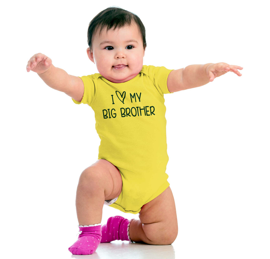 I Love My Big Brother Romper Bodysuit-Direct To Garment Print-Brisco Baby