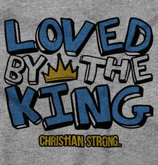 Loved By The King Football Romper Bodysuit-Direct To Garment Print-Brisco Baby