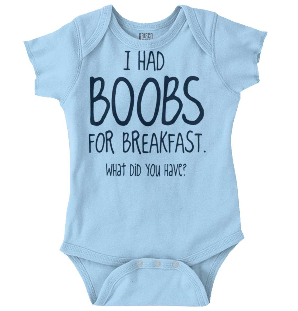 Boobs for Breakfast Romper Bodysuit-Direct To Garment Print-Brisco Baby