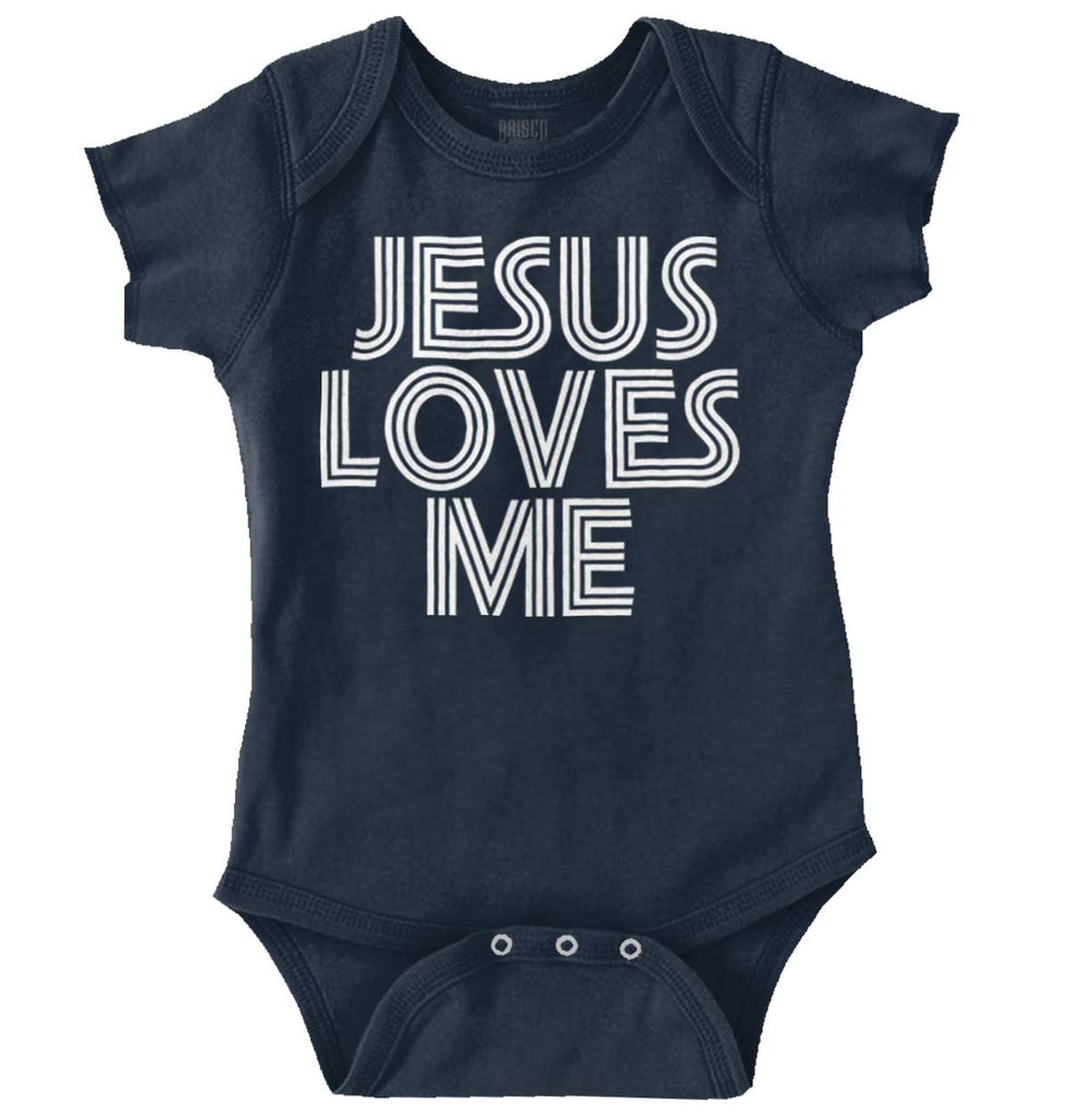 Christ Loves Me Romper Bodysuit-Direct To Garment Print-Brisco Baby