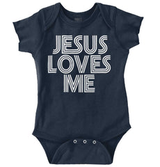Christ Loves Me Romper Bodysuit-Direct To Garment Print-Brisco Baby