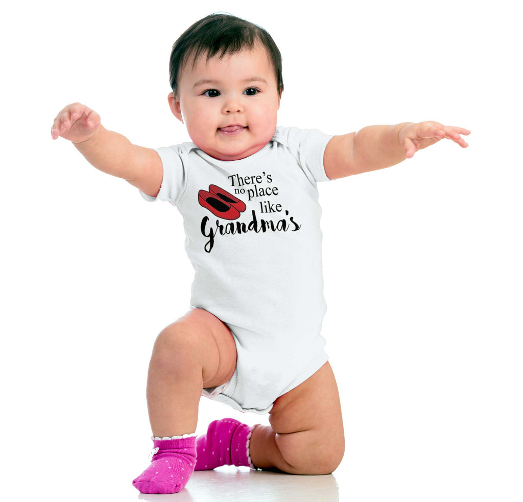 There's No Place Like Grandma's Romper Bodysuit-Direct To Garment Print-Brisco Baby