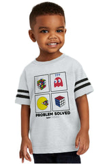Problem Solved Toddler Football Jersey Tee-Direct To Garment Print-Brisco Baby