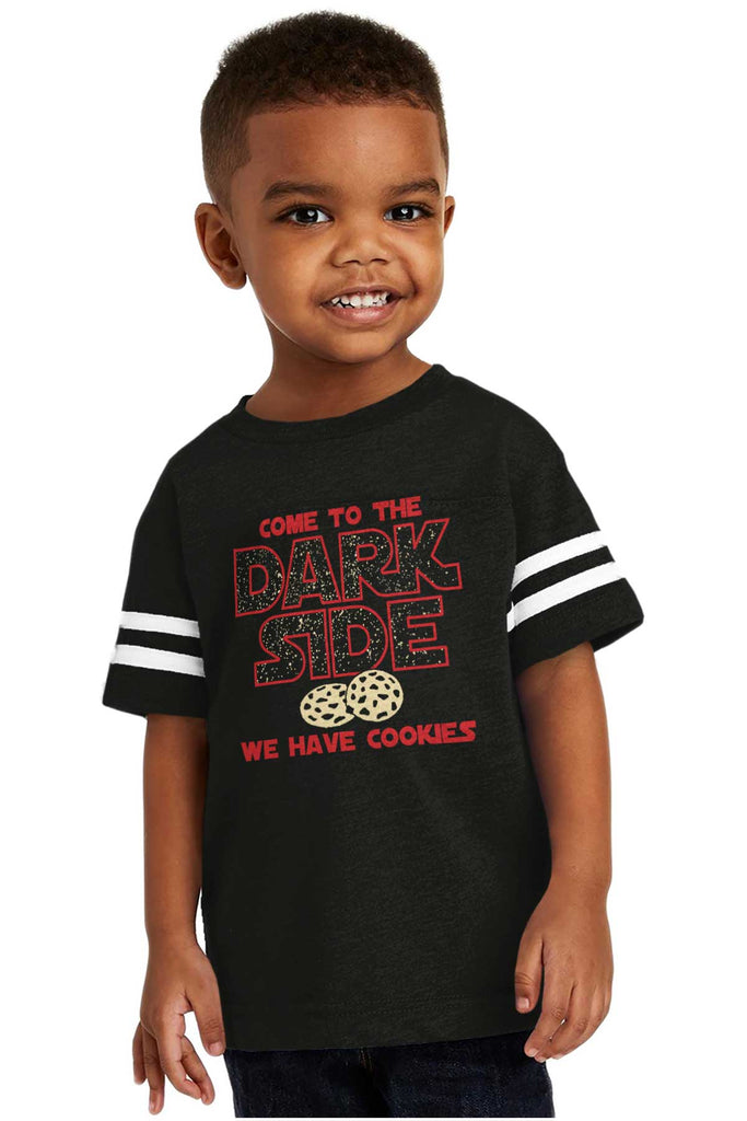 Come To The Dark Side Toddler Football Jersey Tee-Direct To Garment Print-Brisco Baby