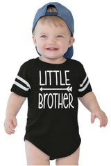Little Brother Football Romper Bodysuit-Direct To Garment Print-Brisco Baby
