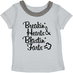 Blastin Farts Toddler Ruffled Trim T-Shirt-Direct To Garment Print-Brisco Baby