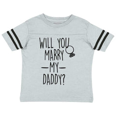 Marry My Daddy Toddler Football Jersey Tee-Direct To Garment Print-Brisco Baby