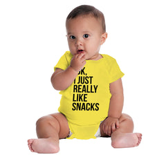 Really Like Snacks Romper Bodysuit-Direct To Garment Print-Brisco Baby