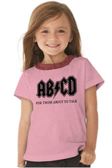 AB CD Toddler Ruffled Trim T-Shirt-Direct To Garment Print-Brisco Baby