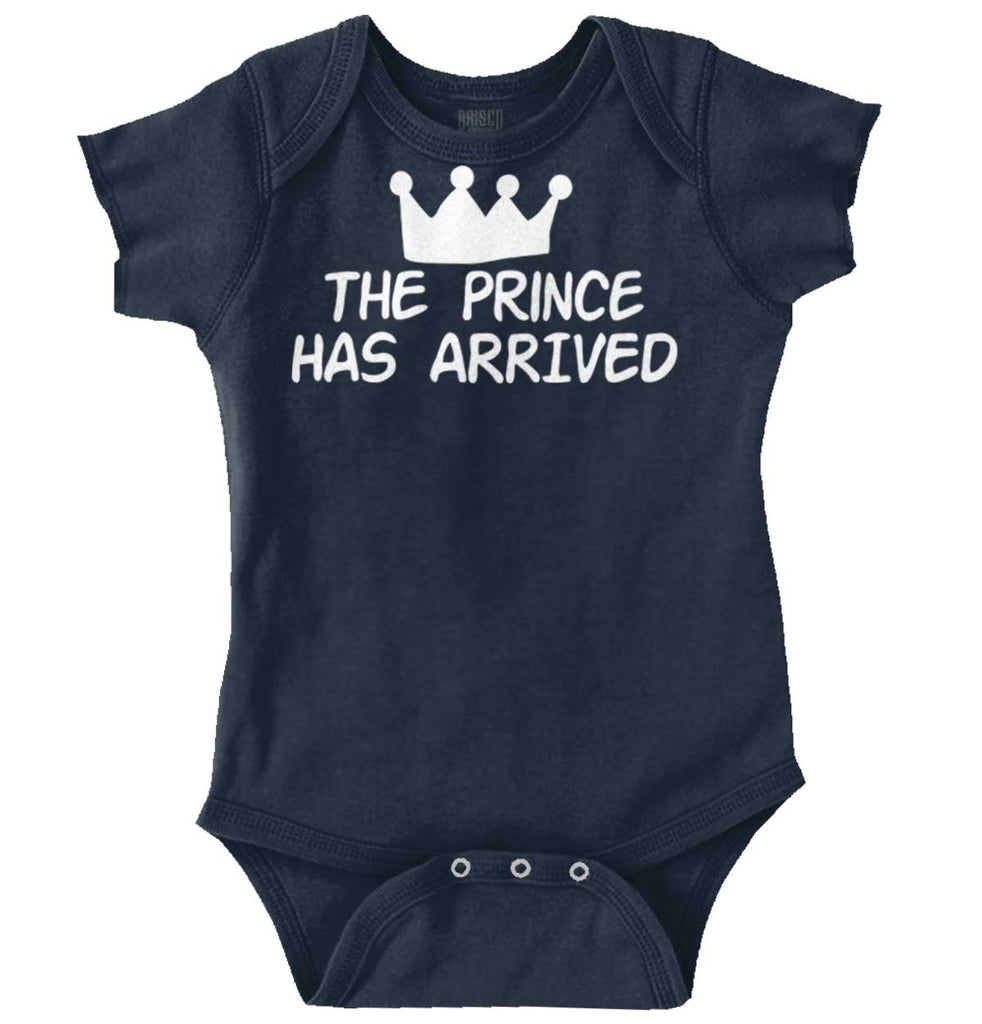 The Prince Has Arrived Romper Bodysuit-Direct To Garment Print-Brisco Baby