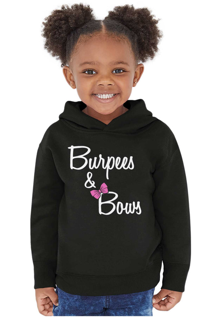 Burpees and Bows Toddler Pullover Hoodie-Direct To Garment Print-Brisco Baby