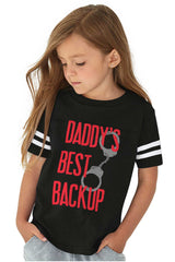 Daddy's Best Backup Toddler Football Jersey Tee-Direct To Garment Print-Brisco Baby