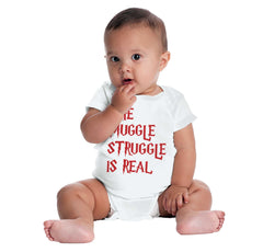 Muggle Struggle Is Real Romper Bodysuit-Direct To Garment Print-Brisco Baby