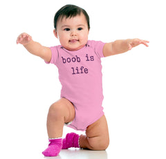 Boob Is Life Romper Bodysuit-Direct To Garment Print-Brisco Baby