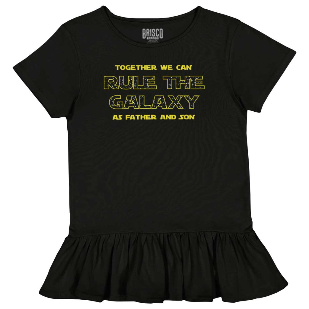 Rule The Galaxy Toddler Ruffle Bottom Tee-Direct To Garment Print-Brisco Baby