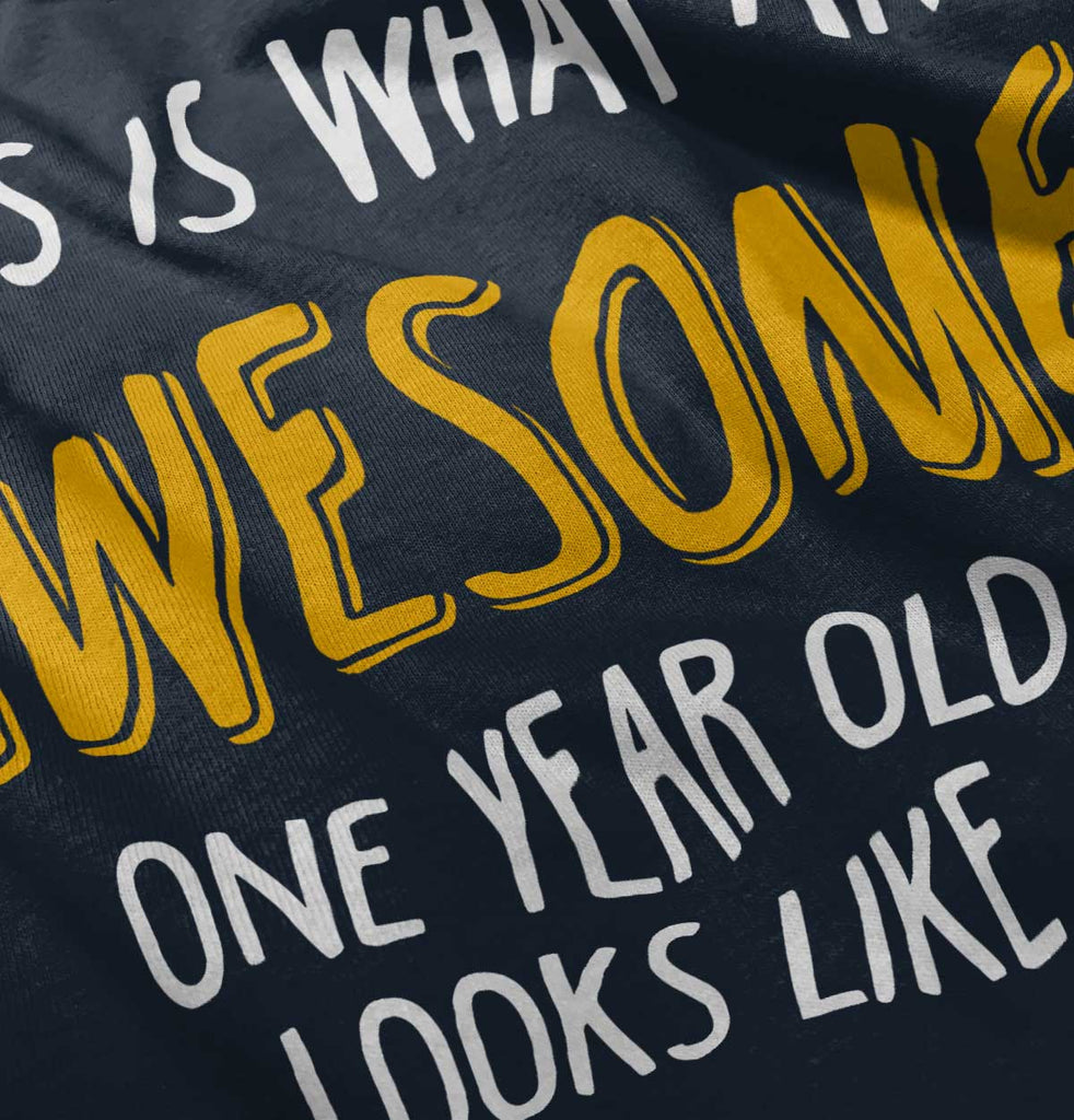 Awesome One Year Old Romper Bodysuit-Direct To Garment Print-Brisco Baby