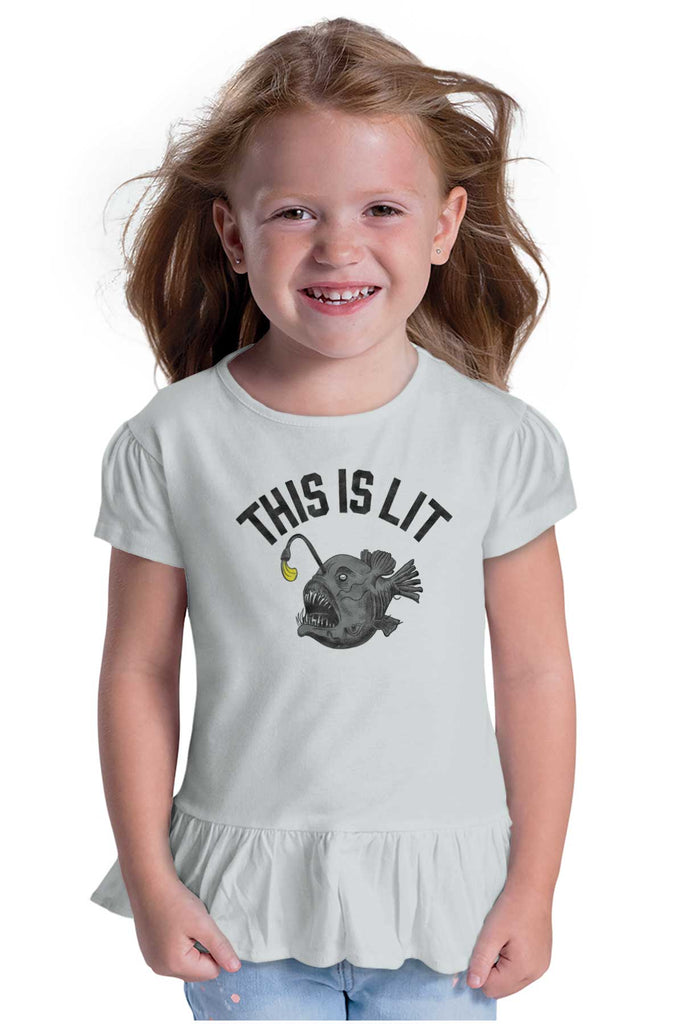 This Is Lit Ruffle Bottom Tee-Direct To Garment Print-Brisco Baby