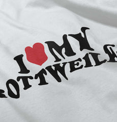 I Love My Rottweiler Romper Bodysuit-Direct To Garment Print-Brisco Baby