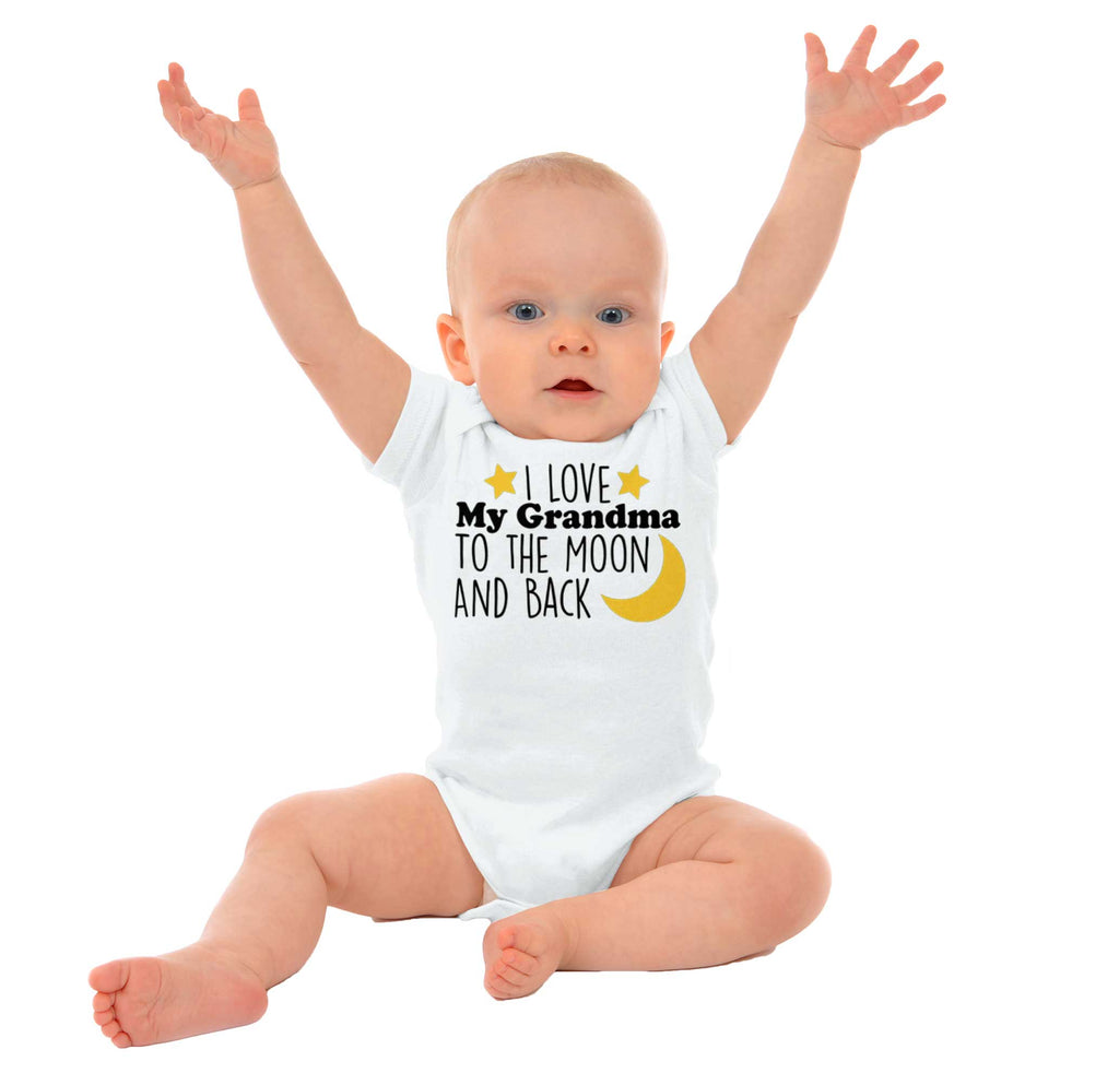 Grandma To Moon And Back Romper Bodysuit-Direct To Garment Print-Brisco Baby