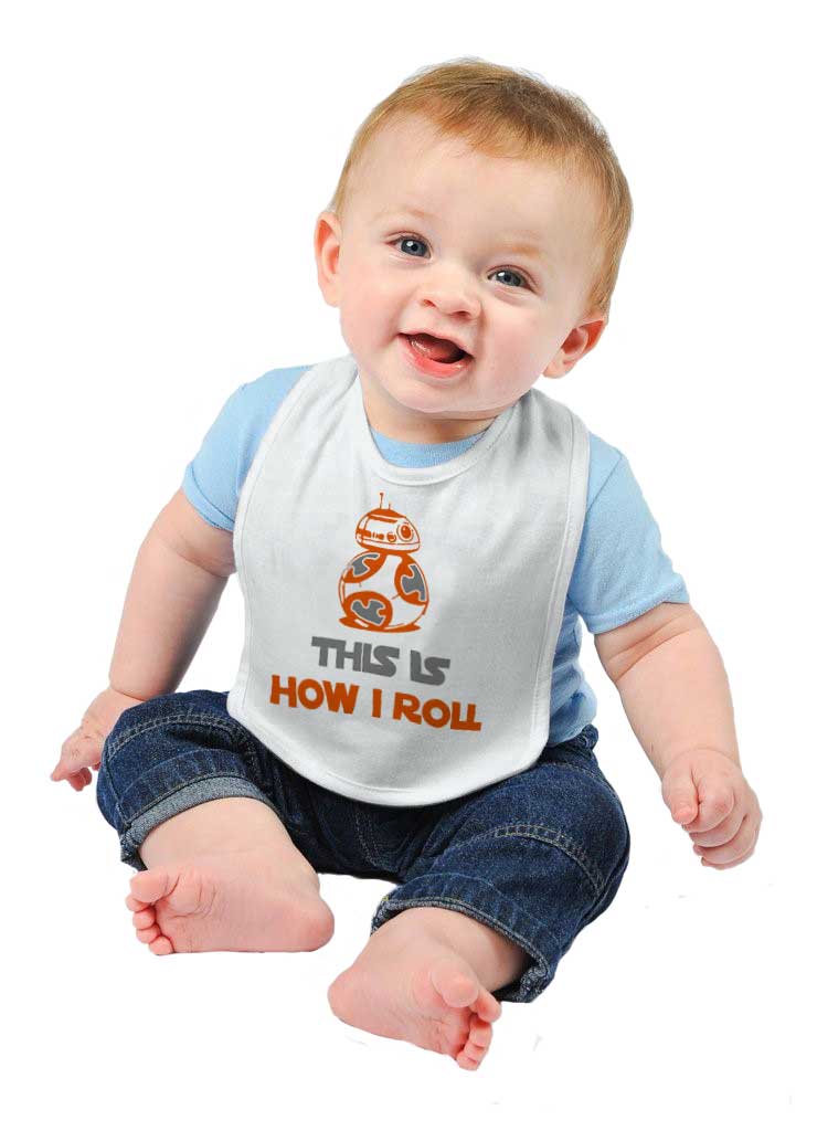 This Is How I Roll Infant Baby Bib-Direct To Garment Print-Brisco Baby