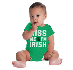 Kiss Me Irish Romper Bodysuit-Direct To Garment Print-Brisco Baby