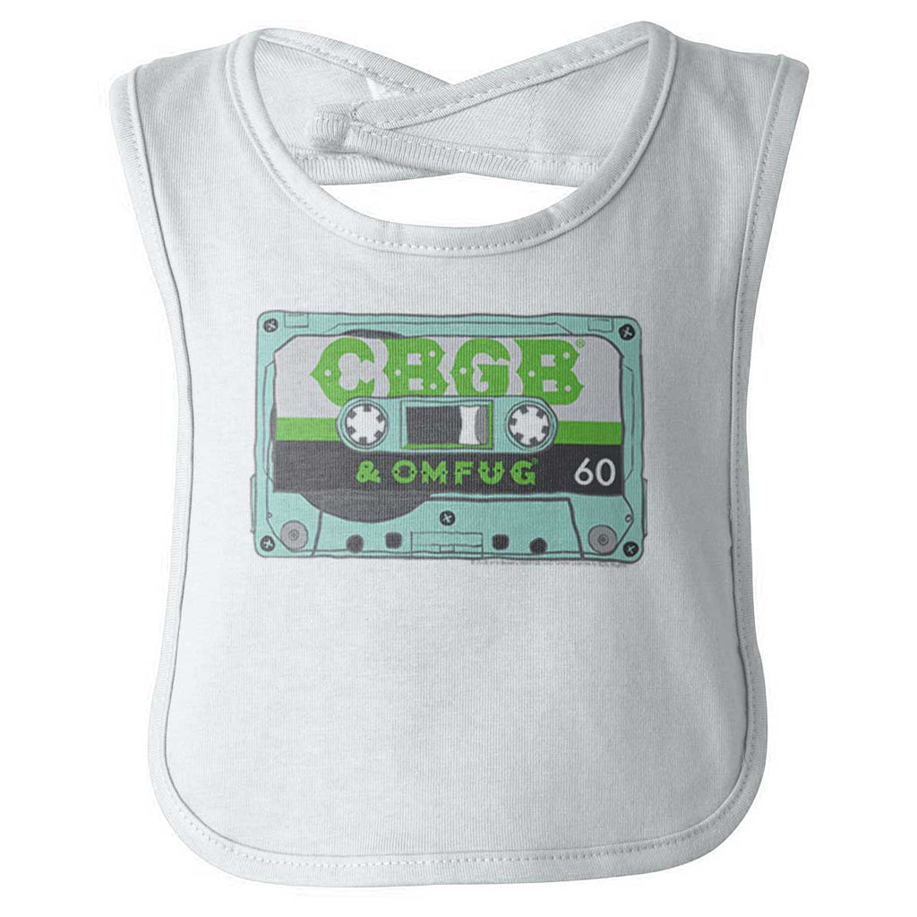 Cassette CBGB Infant Baby Bib-Direct To Garment Print-Brisco Baby