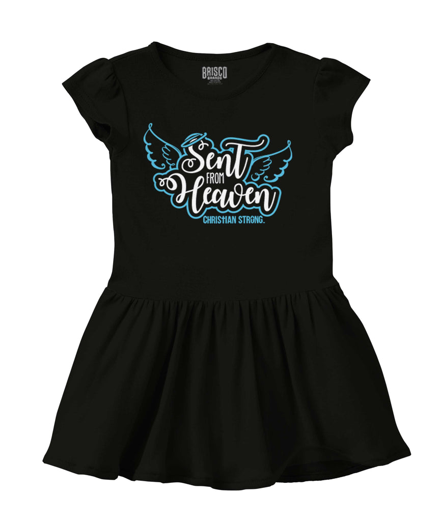Sent From Heaven Solid Baby Infant Dress-Direct To Garment Print-Brisco Baby