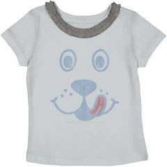 Distressed Puppie Toddler Ruffled Trim T-Shirt-Direct To Garment Print-Brisco Baby