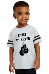 Little Ass Kicker Toddler Football Jersey Tee-Direct To Garment Print-Brisco Baby