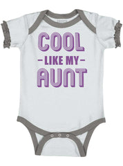 Aunt is Single Baby Ruffled Trim Romper-Direct To Garment Print-Brisco Baby