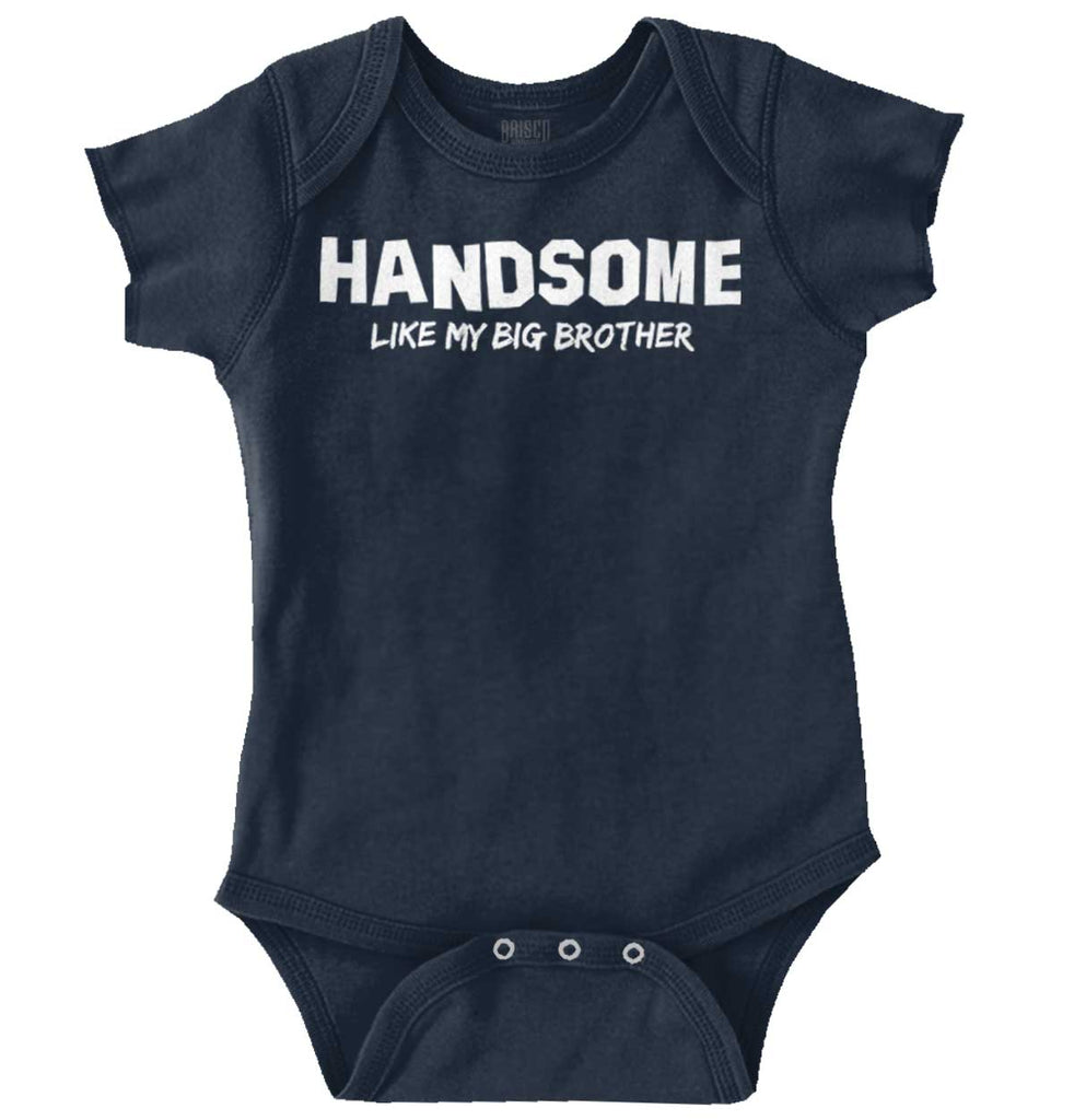Handsome Like My Big Brother Romper Bodysuit-Direct To Garment Print-Brisco Baby