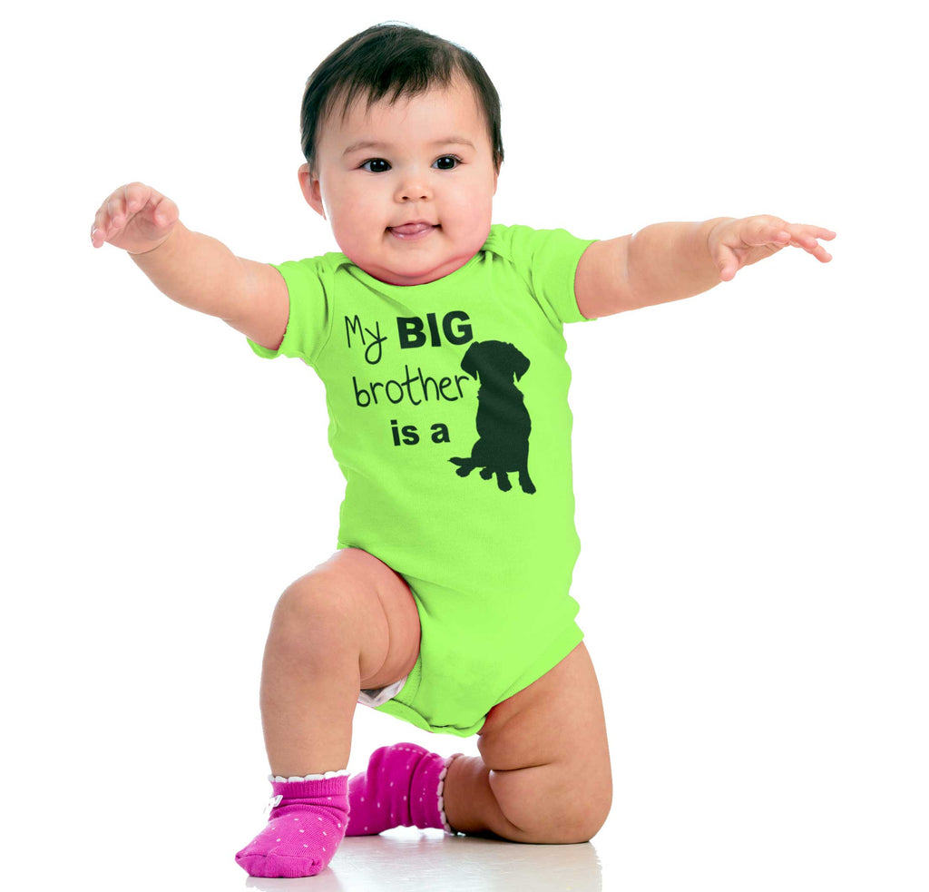 Brother is a Dog Romper Bodysuit-Direct To Garment Print-Brisco Baby