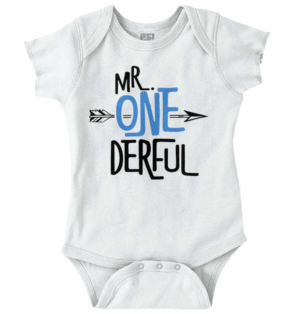 Mr. Onederful Romper Bodysuit-Direct To Garment Print-Brisco Baby