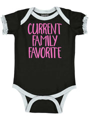 Family Favorite Baby Ruffled Trim Romper-Direct To Garment Print-Brisco Baby