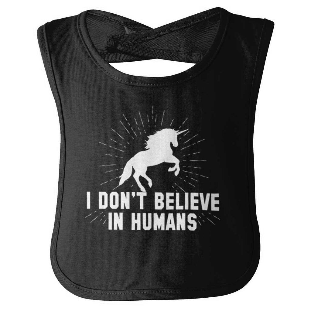 Don't Believe In Humans Infant Baby Bib-Direct To Garment Print-Brisco Baby